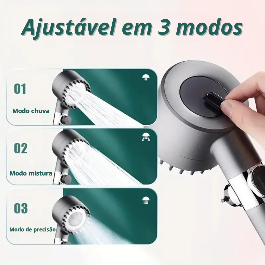 Chuveiro de alta pressão TurboFlow™ + (2 FILTROS GRATIS)